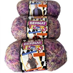 Bernat Frenzy Yarn "Ultra violet" Lot of 3 Skeins Color